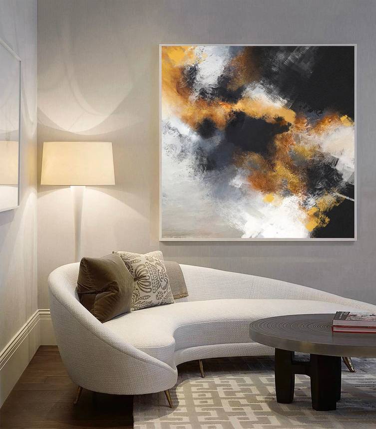 Cloud Original Hand-painted White Contemporary Abstract Canvas Artwork C42F2